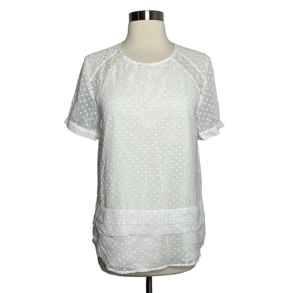 Anthropologie Sunday in Brooklyn Off White Textured Blouse S